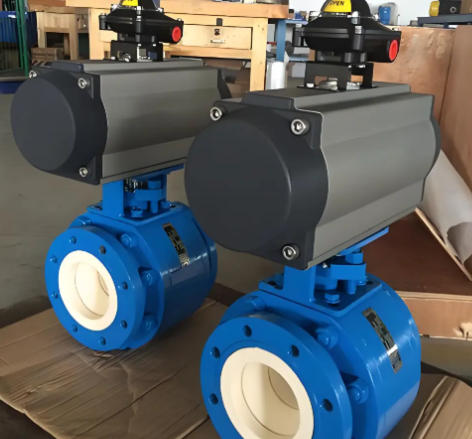 白云气动上装式球阀进出口怎么安装？